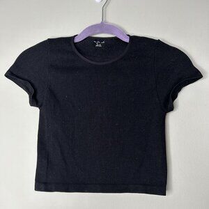Urban Outfitters Out From Under Black Ribbed Cap Sleeve Baby Tee Women's M/L